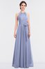 ColsBM Ellie Blue Heron Classic Halter Sleeveless Zip up Floor Length Flower Bridesmaid Dresses