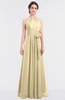 ColsBM Ellie Cornhusk Classic Halter Sleeveless Zip up Floor Length Flower Bridesmaid Dresses