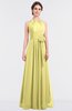 ColsBM Ellie Daffodil Classic Halter Sleeveless Zip up Floor Length Flower Bridesmaid Dresses