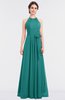 ColsBM Ellie Emerald Green Classic Halter Sleeveless Zip up Floor Length Flower Bridesmaid Dresses