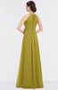 ColsBM Ellie Golden Olive Classic Halter Sleeveless Zip up Floor Length Flower Bridesmaid Dresses
