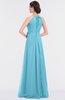 ColsBM Ellie Light Blue Classic Halter Sleeveless Zip up Floor Length Flower Bridesmaid Dresses