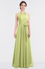 ColsBM Ellie Lime Sherbet Classic Halter Sleeveless Zip up Floor Length Flower Bridesmaid Dresses