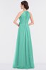 ColsBM Ellie Mint Green Classic Halter Sleeveless Zip up Floor Length Flower Bridesmaid Dresses