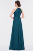 ColsBM Ellie Moroccan Blue Classic Halter Sleeveless Zip up Floor Length Flower Bridesmaid Dresses
