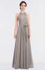 ColsBM Ellie Mushroom Classic Halter Sleeveless Zip up Floor Length Flower Bridesmaid Dresses