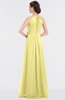 ColsBM Ellie Pastel Yellow Classic Halter Sleeveless Zip up Floor Length Flower Bridesmaid Dresses