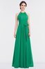 ColsBM Ellie Pepper Green Classic Halter Sleeveless Zip up Floor Length Flower Bridesmaid Dresses