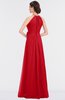 ColsBM Ellie Red Classic Halter Sleeveless Zip up Floor Length Flower Bridesmaid Dresses