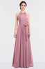 ColsBM Ellie Rosebloom Classic Halter Sleeveless Zip up Floor Length Flower Bridesmaid Dresses
