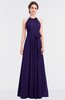 ColsBM Ellie Royal Purple Classic Halter Sleeveless Zip up Floor Length Flower Bridesmaid Dresses
