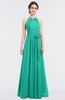 ColsBM Ellie Viridian Green Classic Halter Sleeveless Zip up Floor Length Flower Bridesmaid Dresses