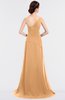 ColsBM Ruby Apricot Elegant A-line Asymmetric Neckline Sleeveless Zip up Sweep Train Bridesmaid Dresses