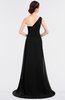 ColsBM Ruby Black Elegant A-line Asymmetric Neckline Sleeveless Zip up Sweep Train Bridesmaid Dresses