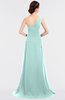 ColsBM Ruby Blue Glass Elegant A-line Asymmetric Neckline Sleeveless Zip up Sweep Train Bridesmaid Dresses