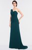 ColsBM Ruby Blue Green Elegant A-line Asymmetric Neckline Sleeveless Zip up Sweep Train Bridesmaid Dresses