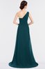 ColsBM Ruby Blue Green Elegant A-line Asymmetric Neckline Sleeveless Zip up Sweep Train Bridesmaid Dresses