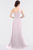 ColsBM Ruby Blush Elegant A-line Asymmetric Neckline Sleeveless Zip up Sweep Train Bridesmaid Dresses