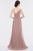 ColsBM Ruby Bridal Rose Elegant A-line Asymmetric Neckline Sleeveless Zip up Sweep Train Bridesmaid Dresses