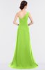 ColsBM Ruby Bright Green Elegant A-line Asymmetric Neckline Sleeveless Zip up Sweep Train Bridesmaid Dresses