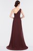 ColsBM Ruby Burgundy Elegant A-line Asymmetric Neckline Sleeveless Zip up Sweep Train Bridesmaid Dresses