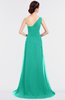 ColsBM Ruby Ceramic Elegant A-line Asymmetric Neckline Sleeveless Zip up Sweep Train Bridesmaid Dresses
