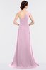 ColsBM Ruby Fairy Tale Elegant A-line Asymmetric Neckline Sleeveless Zip up Sweep Train Bridesmaid Dresses