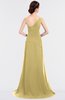 ColsBM Ruby Gold Elegant A-line Asymmetric Neckline Sleeveless Zip up Sweep Train Bridesmaid Dresses