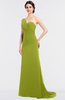 ColsBM Ruby Green Oasis Elegant A-line Asymmetric Neckline Sleeveless Zip up Sweep Train Bridesmaid Dresses