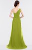 ColsBM Ruby Green Oasis Elegant A-line Asymmetric Neckline Sleeveless Zip up Sweep Train Bridesmaid Dresses