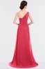 ColsBM Ruby Guava Elegant A-line Asymmetric Neckline Sleeveless Zip up Sweep Train Bridesmaid Dresses
