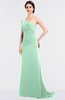 ColsBM Ruby Honeydew Elegant A-line Asymmetric Neckline Sleeveless Zip up Sweep Train Bridesmaid Dresses