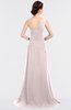 ColsBM Ruby Light Pink Elegant A-line Asymmetric Neckline Sleeveless Zip up Sweep Train Bridesmaid Dresses