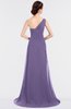 ColsBM Ruby Lilac Elegant A-line Asymmetric Neckline Sleeveless Zip up Sweep Train Bridesmaid Dresses