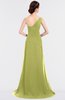 ColsBM Ruby Linden Green Elegant A-line Asymmetric Neckline Sleeveless Zip up Sweep Train Bridesmaid Dresses