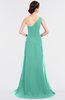 ColsBM Ruby Mint Green Elegant A-line Asymmetric Neckline Sleeveless Zip up Sweep Train Bridesmaid Dresses