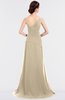 ColsBM Ruby Novelle Peach Elegant A-line Asymmetric Neckline Sleeveless Zip up Sweep Train Bridesmaid Dresses
