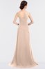 ColsBM Ruby Peach Puree Elegant A-line Asymmetric Neckline Sleeveless Zip up Sweep Train Bridesmaid Dresses