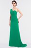 ColsBM Ruby Pepper Green Elegant A-line Asymmetric Neckline Sleeveless Zip up Sweep Train Bridesmaid Dresses