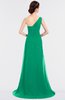 ColsBM Ruby Pepper Green Elegant A-line Asymmetric Neckline Sleeveless Zip up Sweep Train Bridesmaid Dresses