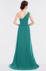 ColsBM Ruby Porcelain Elegant A-line Asymmetric Neckline Sleeveless Zip up Sweep Train Bridesmaid Dresses