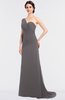 ColsBM Ruby Ridge Grey Elegant A-line Asymmetric Neckline Sleeveless Zip up Sweep Train Bridesmaid Dresses