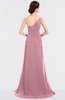 ColsBM Ruby Rosebloom Elegant A-line Asymmetric Neckline Sleeveless Zip up Sweep Train Bridesmaid Dresses