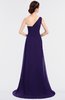 ColsBM Ruby Royal Purple Elegant A-line Asymmetric Neckline Sleeveless Zip up Sweep Train Bridesmaid Dresses