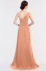 ColsBM Ruby Salmon Elegant A-line Asymmetric Neckline Sleeveless Zip up Sweep Train Bridesmaid Dresses