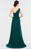 ColsBM Ruby Shaded Spruce Elegant A-line Asymmetric Neckline Sleeveless Zip up Sweep Train Bridesmaid Dresses