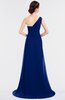 ColsBM Ruby Sodalite Blue Elegant A-line Asymmetric Neckline Sleeveless Zip up Sweep Train Bridesmaid Dresses
