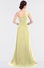 ColsBM Ruby Soft Yellow Elegant A-line Asymmetric Neckline Sleeveless Zip up Sweep Train Bridesmaid Dresses