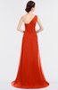 ColsBM Ruby Tangerine Tango Elegant A-line Asymmetric Neckline Sleeveless Zip up Sweep Train Bridesmaid Dresses