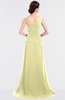 ColsBM Ruby Wax Yellow Elegant A-line Asymmetric Neckline Sleeveless Zip up Sweep Train Bridesmaid Dresses